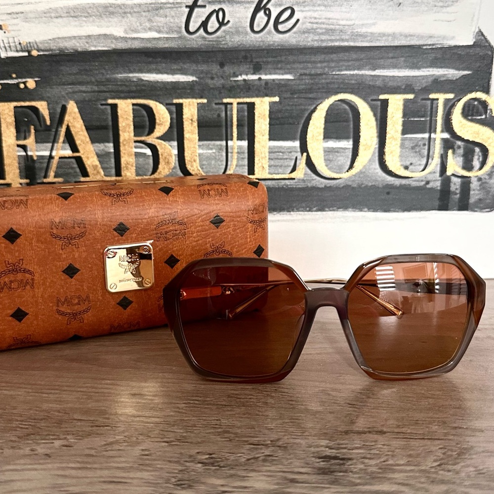 New MCM Sunglasses Women Brown Geometric 60mm